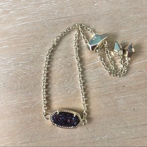 Kendra Scott Elaina Drusy purple blue NWOT